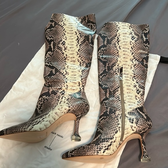 Shoes - Black Suede Studio Megan Knee-high boots